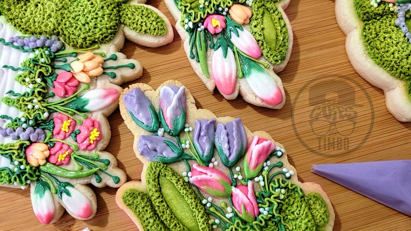 3D Royal Icing Sculpting III: Mini Easter Floral Cookies