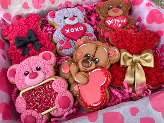 Valentine's Day Teddy Bear Cookie Tutorial