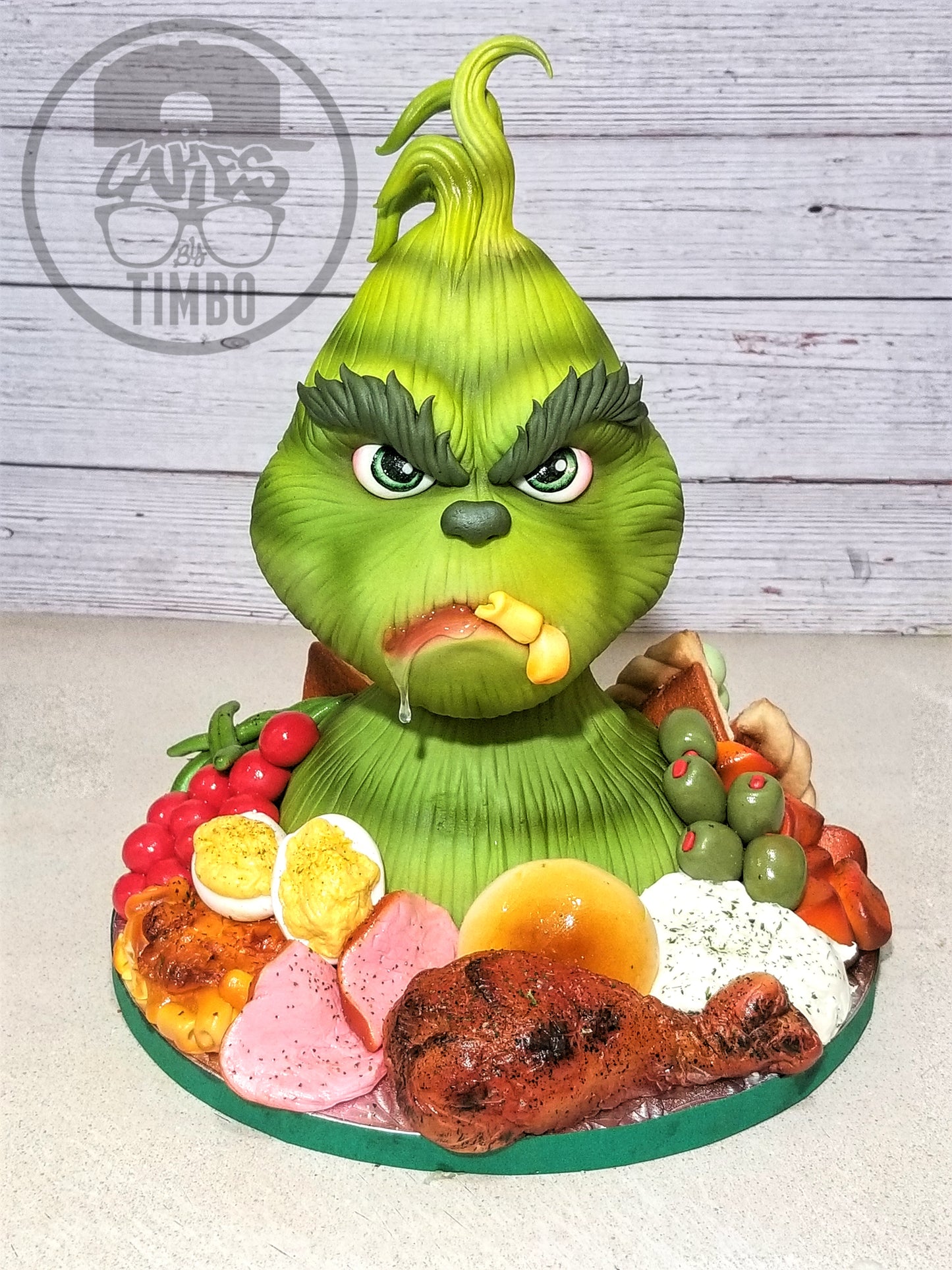 Greedy Grinch Cake (Online Facebook Workshop)
