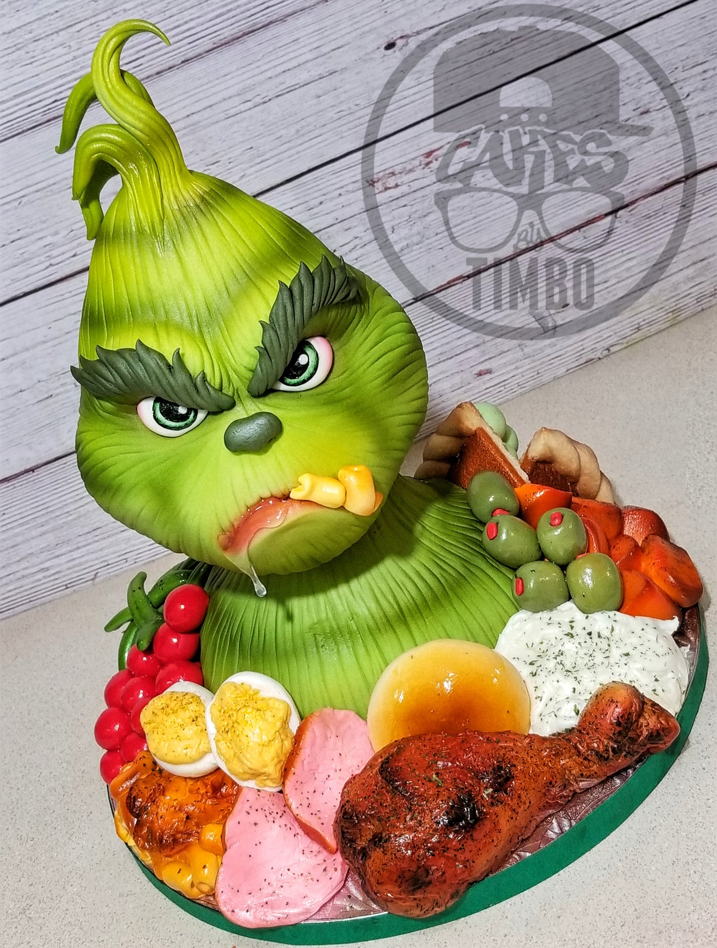 Greedy Grinch Cake (Online Facebook Workshop)